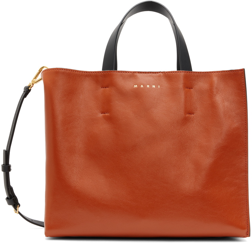 Marni Reversible Orange Medium Janus Tote