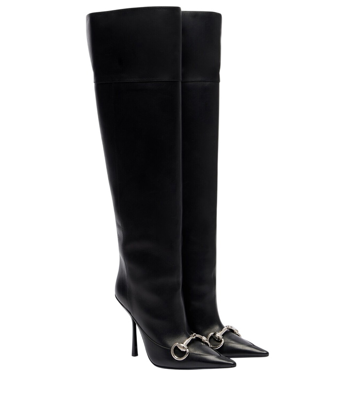 Photo: Gucci Boulevard Horsebit leather knee-high boots