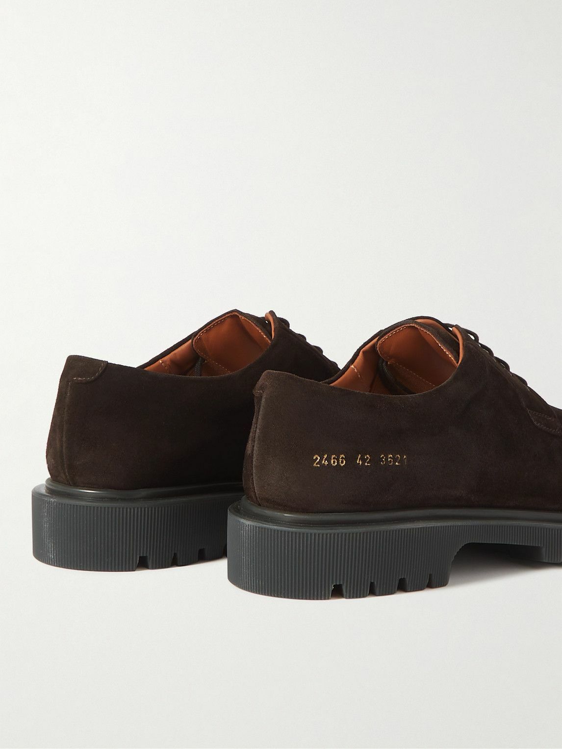 Common Projects - Waxed-Suede Derby Shoes - Brown