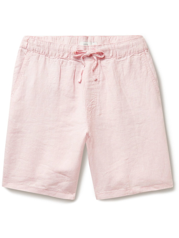 Photo: ONIA - Noah Slub Linen-Blend Drawstring Shorts - Pink