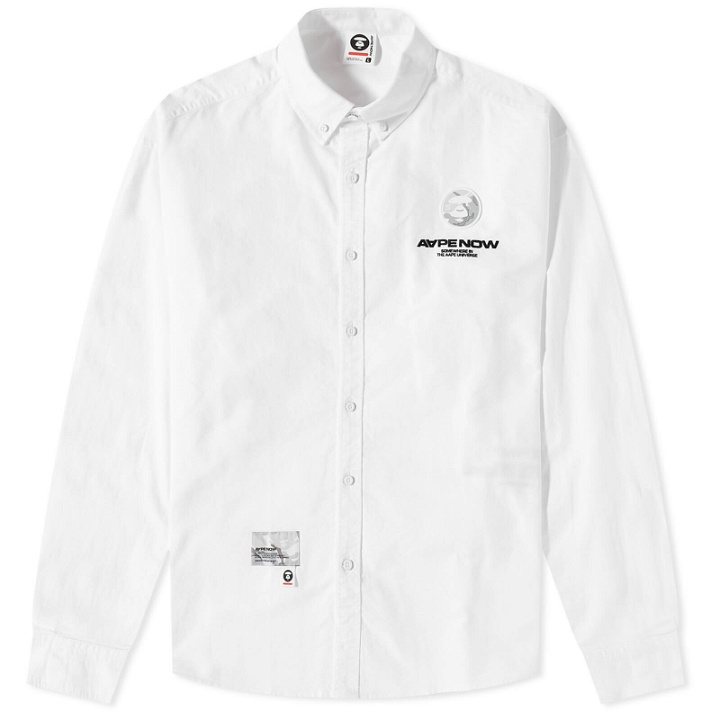 Photo: Men's AAPE Now Oxford Cotton Shirt in White