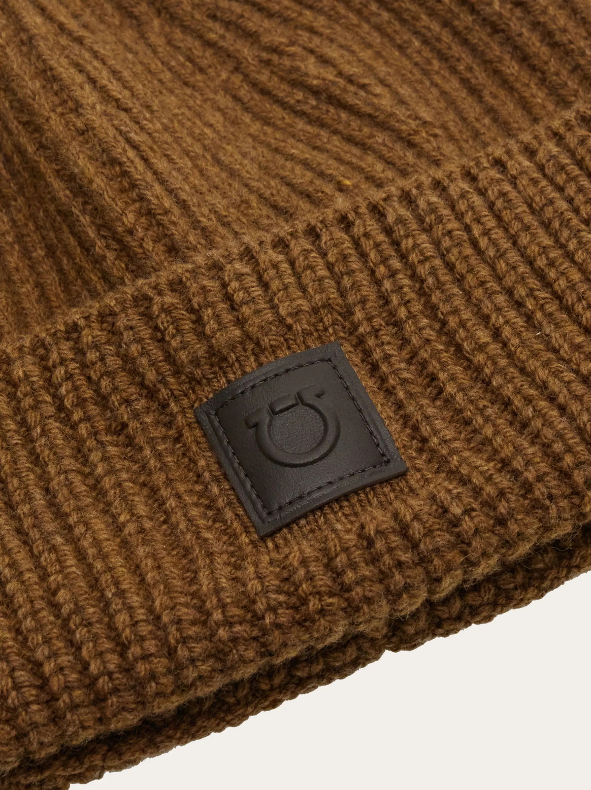 Ferragamo Mens Knitted beanie in Brown