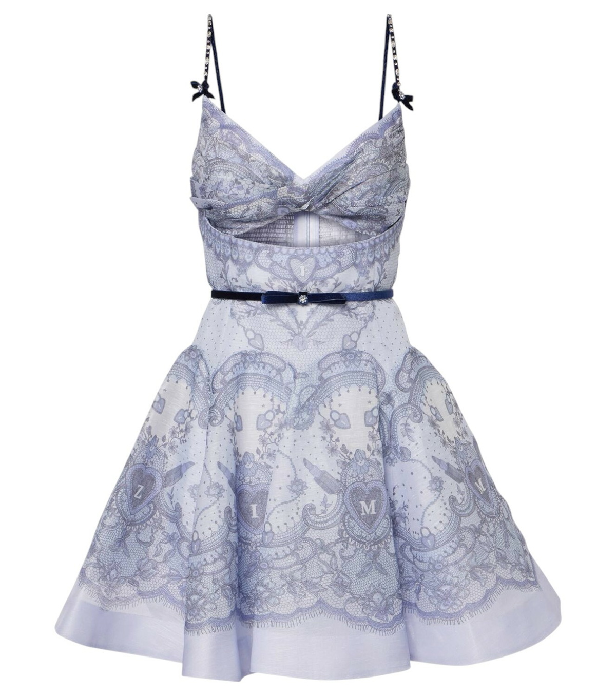 【Zimmermann】Rhiannon bow-detail cotton minidress Rhiannon bow-detail cotton minidress in blue - Zimmermann