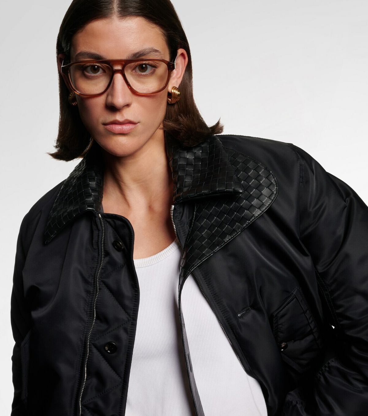 Bottega Veneta Triangle Stud aviator glasses