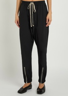 Rick Owens Tectual Tapered-leg Crepe Trousers Black