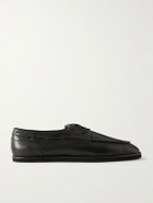 Auralee - Leather Boat Shoes - Black