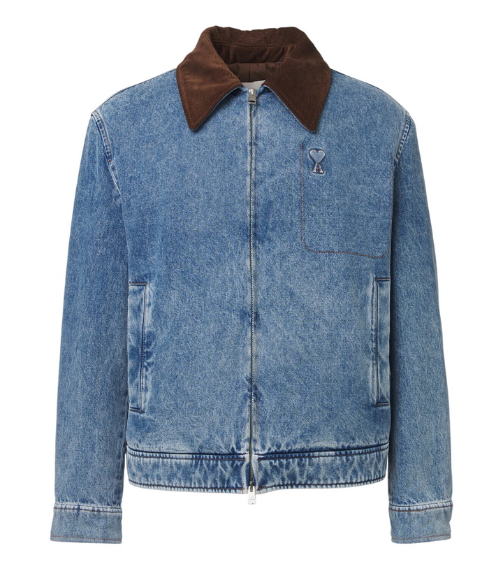 Photo: Ami Paris Ami de Coeur corduroy-trimmed denim jacket