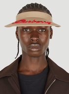 Logo Embroidered Visor Hat in Beige