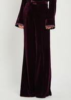 Forte_forte Flared-leg Velvet Trousers Burgundy
