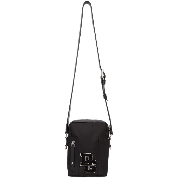 Dolce and Gabbana Black Varsity Logo Camera Bag
