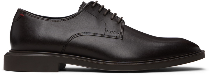 Photo: Hugo Brown Leather Embossed Logo Derbys