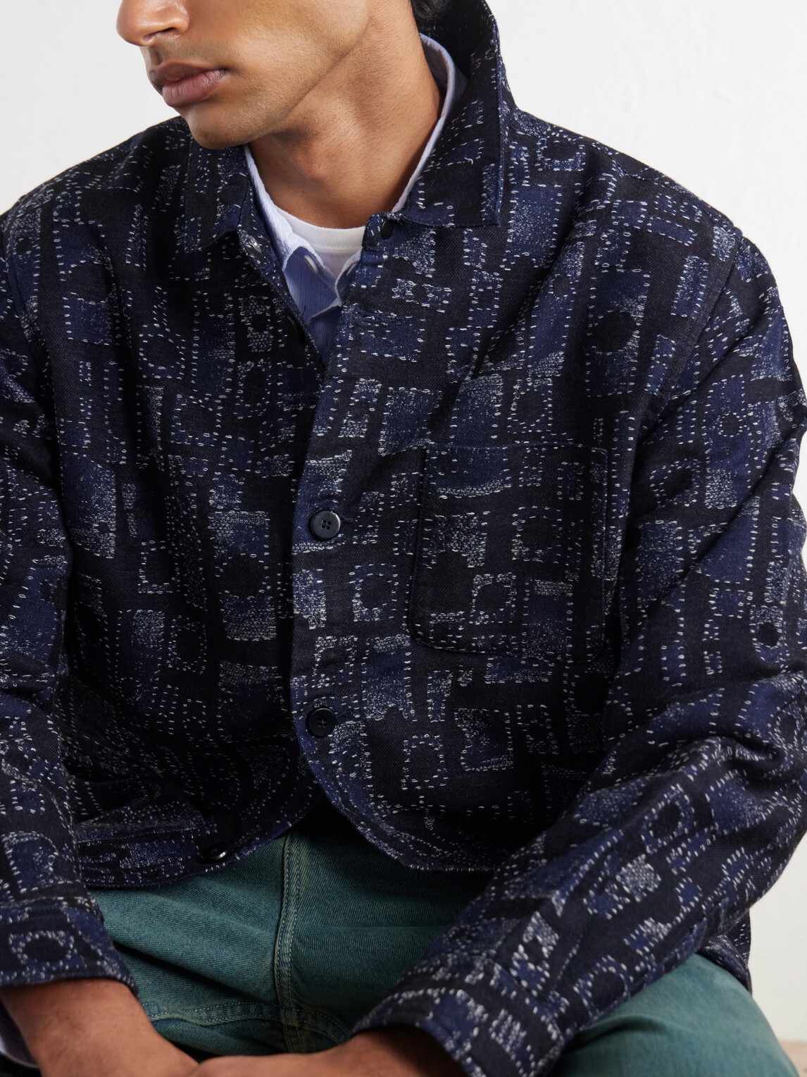 Folk - Assembly Jacquard Cotton-Blend Jacket - Blue
