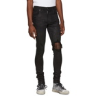 Amiri Black Glittered Broken Jeans