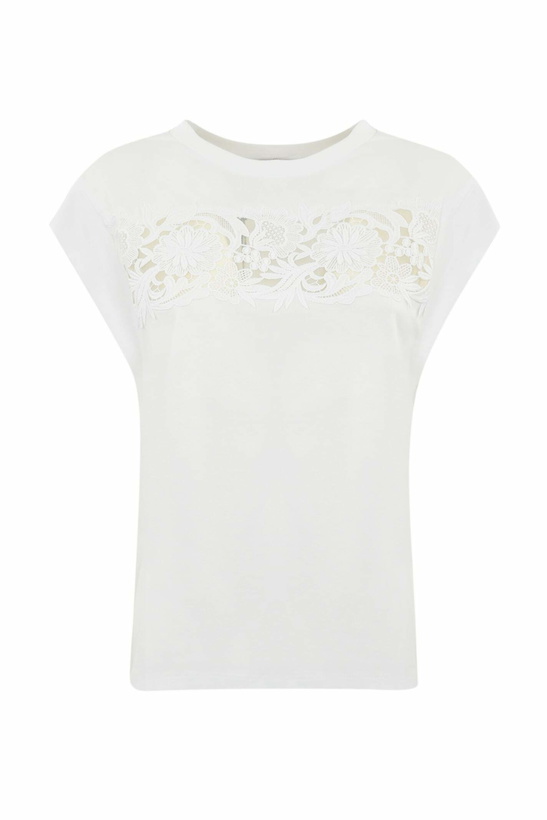 Photo: Cotton T-shirt With Lace Application TwinSet