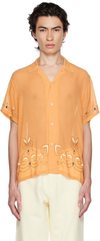 Photo: Bode Orange Beaded Shirt