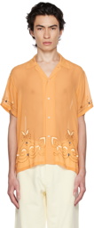 Bode Orange Beaded Shirt