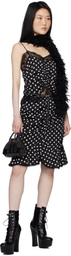 Anna Sui Black Faux Curly Lamb Fur Long Scarf