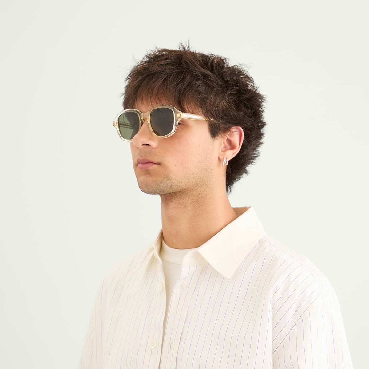 Loewe Eyewear Slim Square Sunglasses in Yellow/Green 