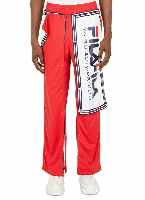 Photo: Snap Panel Track Pants in Red