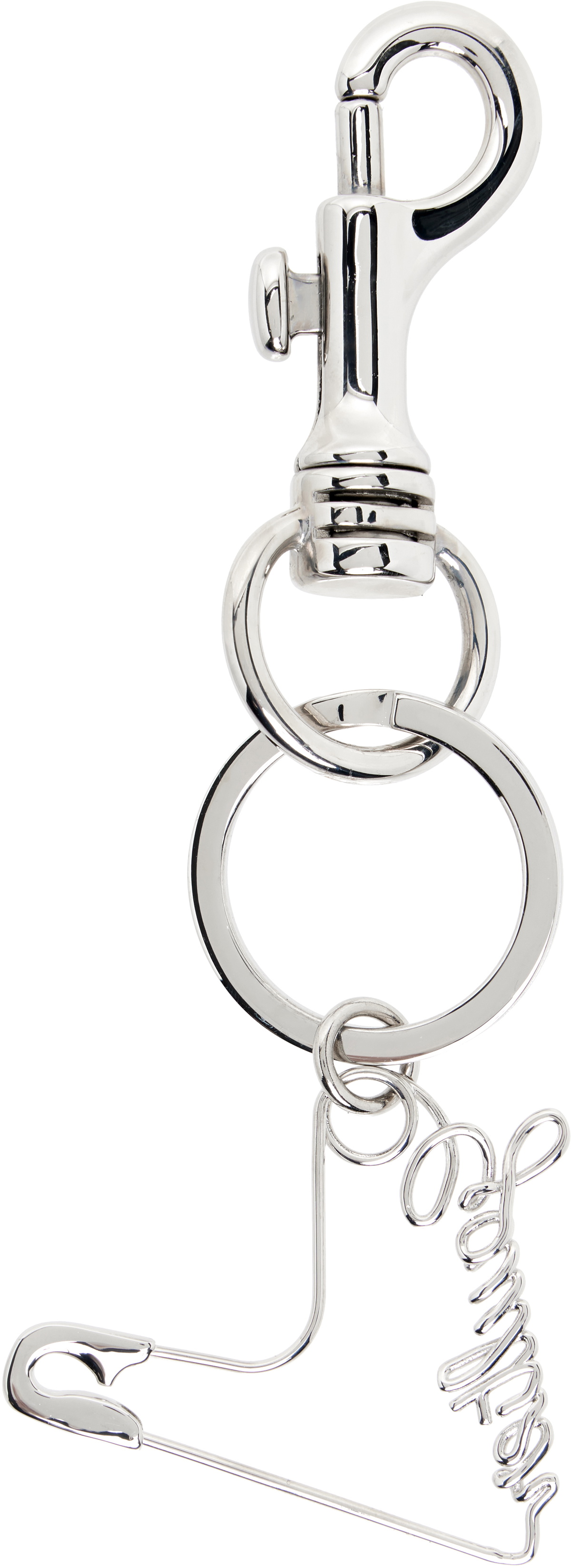 Jean Paul Gaultier Silver 'The Heart Safety Pin' Keychain Jean