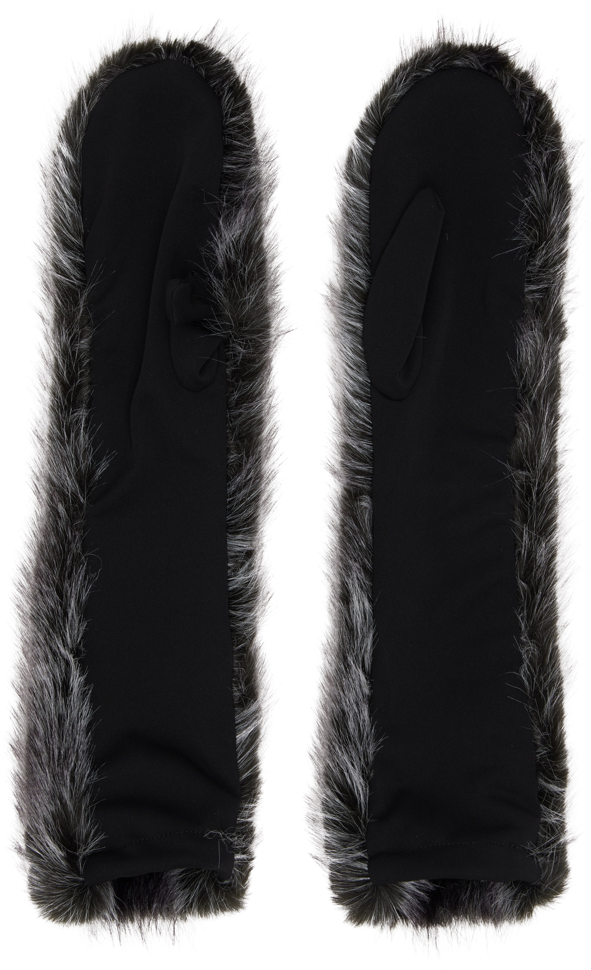 Anna Sui Gray SSENSE Exclusive Mink Faux-Fur Mittens