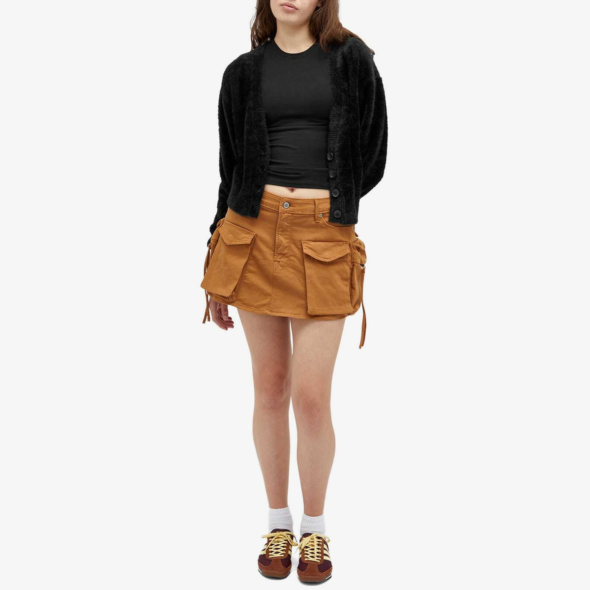 Good American Women's Fuzzy Cardigan in Black