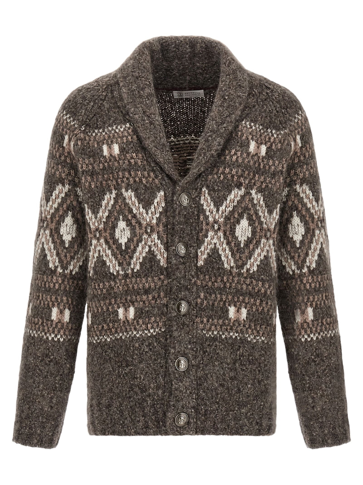 Brunello Cucinelli geometric Jacquard Cardigan