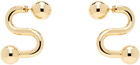 Sportmax Gold Monogram Earrings