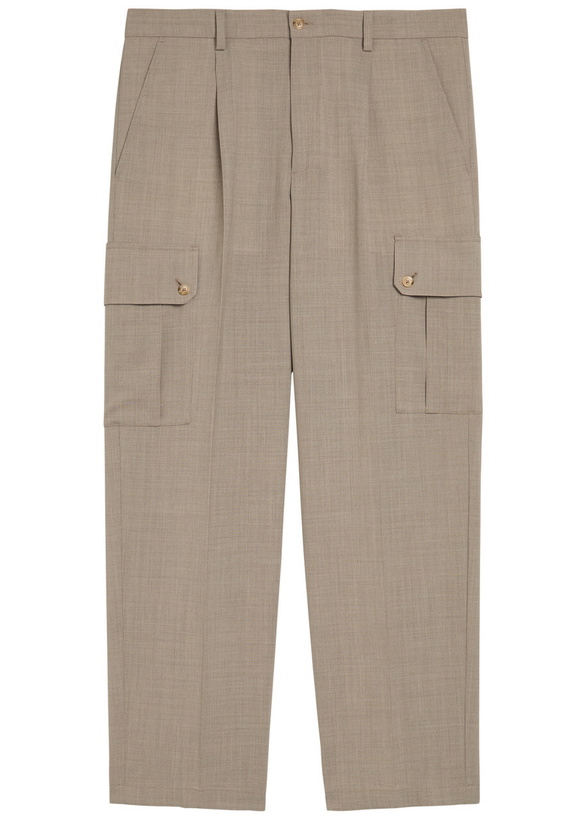 Photo: Dolce & Gabbana Pleated Tapered-leg Wool Trousers Grey
