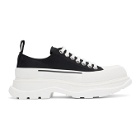 Alexander McQueen Black and White Canvas Platform Sneakers
