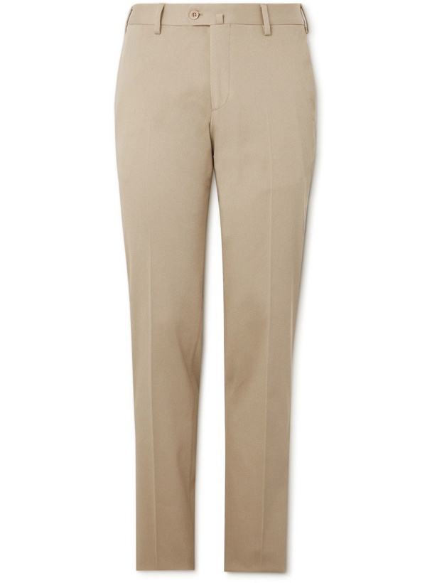 Photo: Loro Piana - Slim-Fit Tapered Stretch-Cotton Twill Trousers - Neutrals