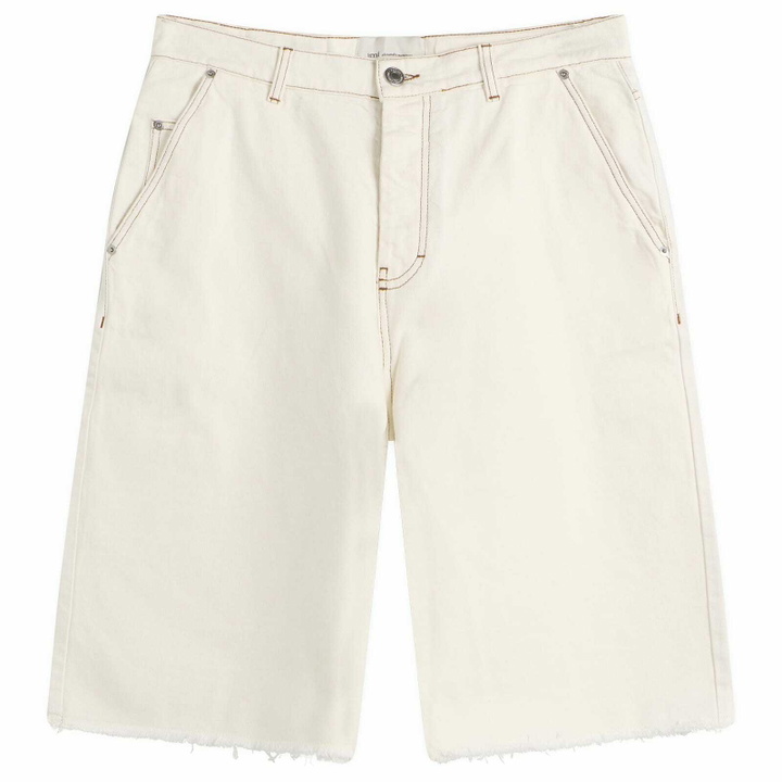 Photo: AMI Paris Men's Light Denim Short in White