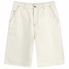 AMI Paris Men's Light Denim Short in White