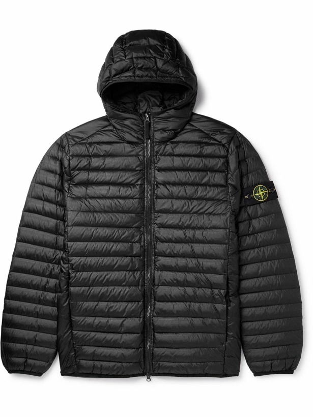 Photo: Stone Island - Loom Logo-Appliquéd Quilted Nylon Hooded Down Jacket - Black