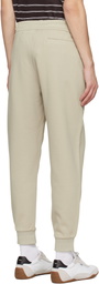 BOSS Beige Stretch-Cotton Cuffed Hems Track Pants