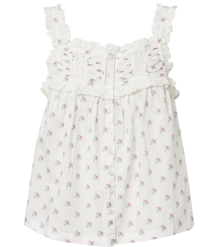 Photo: Dôen Fidella floral lace-trimmed cotton top
