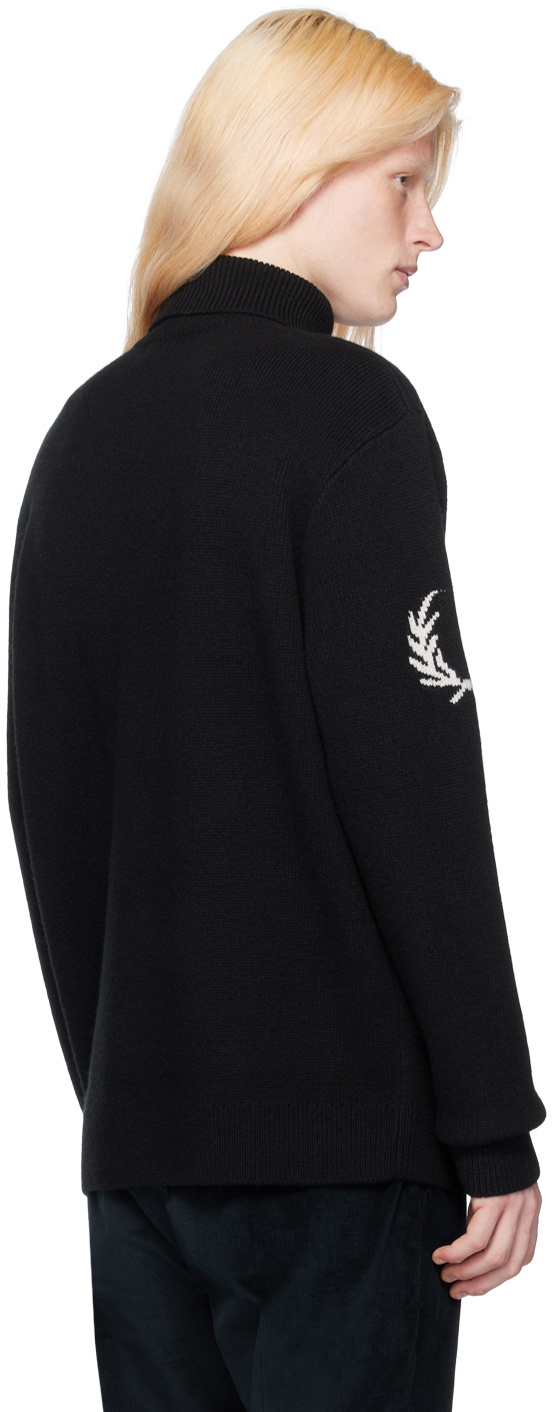 Fred Perry Black Jacquard Turtleneck