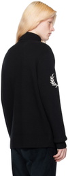 Fred Perry Black Jacquard Turtleneck