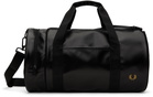 Fred Perry Black Tonal Barrel Duffle Bag