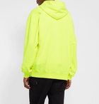 Balenciaga - Logo-Print Neon Loopback Cotton-Jersey Hoodie - Yellow