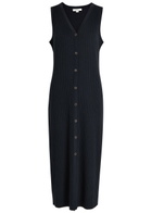 Vince Ribbed Stretch-knit Midi Dress Navy