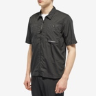 C.P. Company Men's Ripstop Zipped Shirt in Black