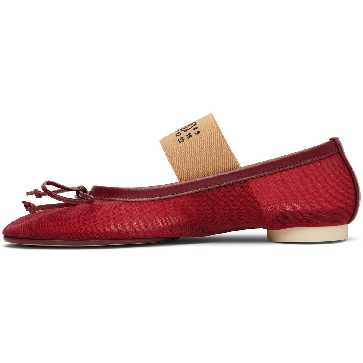 MM6 Maison Margiela Red Anatomic Numeric Ballerina Flats