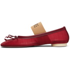 MM6 Maison Margiela Red Anatomic Numeric Ballerina Flats