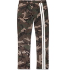 Valentino - Striped Camouflage-Print Jersey Drawstring Trousers - Men - Army green