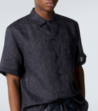 Brioni Printed linen bowling shirt