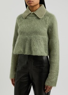 Loewe Mohair-blend Polo Jumper Khaki