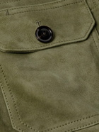 TOM FORD - Leather-Trimmed Suede Blouson Jacket - Green