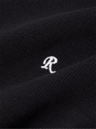 Raf Simons - Slim-Fit Logo-Embroidered Knitted Cotton Polo Shirt - Black