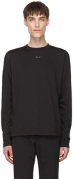HELIOT EMIL Black Logo Long Sleeve T-Shirt